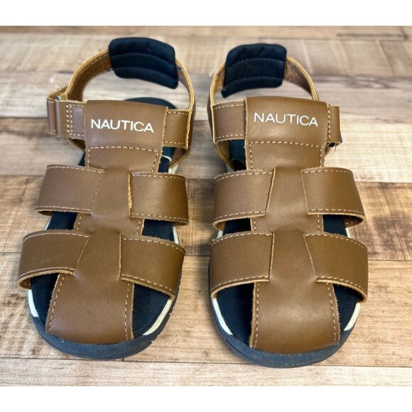 Nautica Brown Open-Toe Sandals With Adjustable Straps Boys 9 - Picture 2 of 5